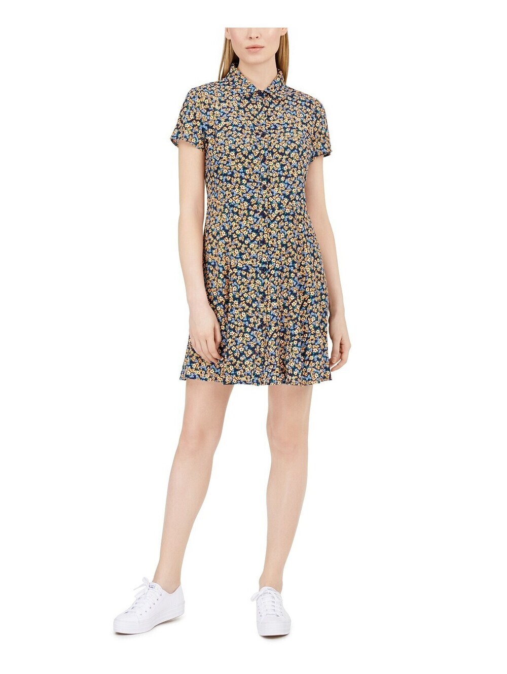 Calvin Klein Womens Floral-Print Dress Shirt Size XL